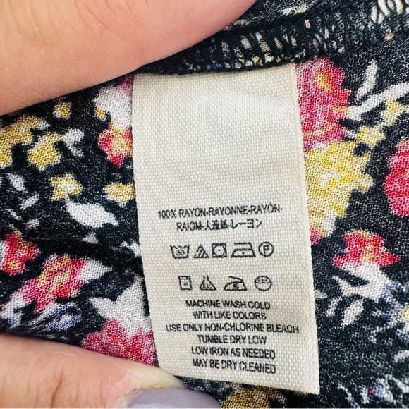 Free People Wild Flowers Bell Sleeve Henley Tunic Top Size Small - Picture 8 of 11